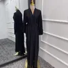 Ubranie etniczne Eid Mubarak Elegancki prosty Abaya Dubai muzułmanin dla kobiet Kaftan Kaftan Turcja Islamska kaftan arabski femme