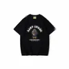 bathing ape shirt Men's T-Shirts New Summer Youth casual red and blue shark cartoon round neck T-shirt bathing ape