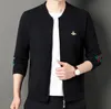 Cardigan pour hommes, pull abeille, coupe ajustée, tendance, col de baseball, vêtements, nouvelle tendance, veste en tricot, automne 2023