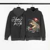 Sweatshirts Hommes Designer Sweats à capuche Mode Streetwear High Street Marque à la mode Crocodile Imprimer Lavé et usé Hommes et Femmes Lâche Hip Hop Sweat à capuche