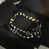 SWEATH Sain Sain Naszyjniki dla Lady Women CCITY BRAND BINEGLY DESIGNER LUXURY C LOGO Autumn and Winter Choker Pearl Long-łańcuch 3441