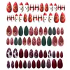 False Nails Fashion Press On Full Cover Snowman Elk Christmas Nail Art Tips Fake Decorations