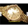 20 style Casual Dress Mechanical Automatic 26mm Ladies 18K Yellow Gold President Watch White MOP Diamond Rubies270a