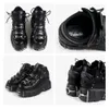 Boots Brand Punk Style Women Shoes Lace-up heel height 6CM Platform Shoes Woman Rock Boots Metal Decor Woman Sneakers 230822