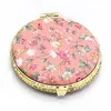 Compact Mirrors DA17 Mini Round Pocket Folding Makeup Mirror Vintage Double Sides Floral Printed Chinese Style Compact Cosmetic Portable 230823