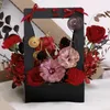 Gift Wrap 5pcs Waterproof Kraft Paper Portable Flower Basket Bouquet Handle Carton Creative Holiday Wrapping Box