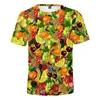 Camisetas masculinas Personalidade de verão frutas tumultos hd de camiseta moda hip hop de manga curta abstrato abstrato harajuku roupas de qualidade criativa de qualidade