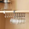 Hooks & Rails Storage Racks Cabinet Hook Cup Holder With 6 Double Row Hanging For Kitchen Spoon Coffee Organizer Clothes Shelf3128