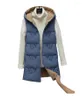 Gilets pour femmes 2023 Femmes Veste d'hiver Chaud Coton rembourré Puffer sans manches à capuche double face manteau long décontracté Parkas vêtements d'extérieur