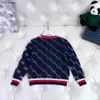 designer kids cardigan fashion Grid letter jacquard baby sweater Size 90-140 CM Long sleeved V-neck Knitted Jacket Aug22