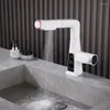 Krany zlewu łazienkowego wyciągnij szary biały ołów swobodnie mikser wodny Basen kran inteligentny cyfrowy wyświetlacz LED Washbasin