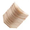 Dinnerware Sets 50 Pcs Sushi Boat Disposable Containers Wood Snack Small Plate Wooden Tableware Bowl