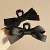 Headwear Hair Accessories Black Bowknot Clip for Girls Korean Style Versatile Large Claw Ribbon Hairpin Woman Summer 230823