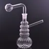 100 unids Quemador de aceite de vidrio Bong Tuberías de agua 7 pulgadas 14 mm Hembra Grueso Bongs de vaso de Pyrex transparente para fumar Plataformas petroleras Bong de vaso con tubo de clavo de quemador de aceite de vástago inferior