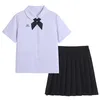 Set di abbigliamento femminile femminile jk uniform in stile tailandese uniforme scolastica seifuku camicia ricamata a maniche corta