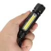 USB pratique puissant COB T6 LED lampe de poche Zoomable torche Rechargeable USB aimant Flash lumière poche Camping lampe BuiltinZZ