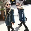 Manteau en duvet à capuche chaud épais filles veste en jean 2020 hiver automne veste à manches longues enfants vêtements d'extérieur manteaux épaissir velours filles tenues J230823