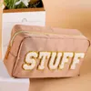 Cosmetic Bags Cases 4PC Towel Embroidered Letter Tarp Makeup Bag Random Letter Color 230822