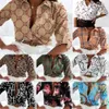 Retail Women Lapel Neck Shirt New Spring floral Printed Long Sleeved Blouses Fashion Designer Shirts Tops