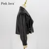 Womens Leather Faux Pink Java QC20003 Ankomst Real Leather Jacka Women Coat äkta får lyxiga modeklänning 230822