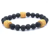 Fios de cilindros cromáticos lava lava contas tibetano buda bracelets masculino de joias de joias de ioga gota de ioga