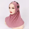 Ropa étnica Ramadán Eid Mujeres musulmanas Hijab instantáneo Gorros interiores Turbante Sombreros Jersey Bufanda Bufandas árabes islámicas Malasia Headwear Wraps
