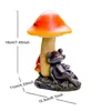 Décorations de jardin Solaire Champignon Grenouille Dessin animé Balcon extérieur Animal créatif décoratif résine ornements statues pour la décoration