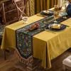 Nappe de Table avec peinture à l'huile, Style américain, chemin de lit rétro européen, lumière de luxe, décoration de bande pour meuble TV, 230822