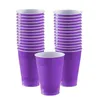 Other Event Party Supplies Purple Solid Color Set Disposable Plastic Plate Cup Tablecloth Birthday Wedding Decoration 10 People Adult 230822