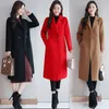 Femmes laine mélanges automne hiver mode manteau femmes marque de luxe longue en vrac Double boutonnage très chaud élégant grande taille 3XL 230822