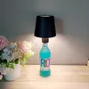 Decorative Objects Figurines Creative Wine Bottle Table Lamp Detachable Rechargeable Bar Cordless Design LED Coffee Shop Atmosphere Night Light 230822