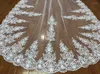 Veli da sposa a due strati velo da sposa lungo 400 cm con appliques in pizzo Vestido de noiva longo di pettine elegante su misura