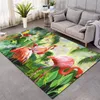 Teppiche Mode Flamingo Tropical Blattblätter 3D-bedruckter Teppich Schlafzimmer Großer Reihen Teppich nicht ruhig für Wohnzimmer Haus 06