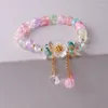 Странд Daisy Flowers Crystal Beasured Bracelet для элегантных женских упругих регулируемых ювелирных ювелирных ювелирных изделий подарки