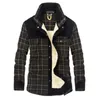 Giacche da uomo Y2K Autumn Witner Fleece Calmi uomini camicie a plaid pura lana di cotone all'interno di addensare camicia da uomo della moda militare da uomo militare