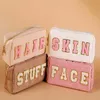 Cosmetic Bags Cases 4PC Towel Embroidered Letter Tarp Makeup Bag Random Letter Color 230822