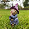 Decorative Objects Figurines Creative Halloween Magic Witch Resin Sculpture Crafts Outdoor Garden Kitchenware Home Desktop Holiday Gifts 230823