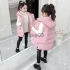 Down Coat Fashion Hooded Warm Vest voor kinderen Girls Herfst Winterkinderen Dikke Jackets Mouwloze Wadded Waatcoat voor tieners J230823