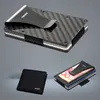 Carbon Fiber Credit Card Holder 2020 New Pulling Straps Version RFID Blocking Anti Scan Metal Wallet Money Cash Clip2347325