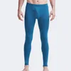 Sous-vêtements thermiques pour hommes pantalons longs pour hommes Leggings en coton solide poche de renflement Sexy pantalons chauds d'hiver caleçons serrés