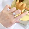 Cluster Rings Spring Qiaoer 925 Серебряное серебро 6 мм