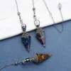 Kolye Kolyeler Moda 1 PC Çakra Kristal Reiki Şifa Altıgen Neckalce Taş Kivinasyon Scrying Wicca Sarkaç Terapisi