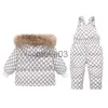 Down Coat Children Down Jacket Clothing Sets 30 Degrees Winter Girl Duck Down Jacket Overalls Kids Warm Suit Toddler Boys Coat Jumpsuit J230823