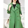 Women's Trench Coats Women's Spring Autumn 2023 Płaszcz szeroki lapel brytyjska płaszcz koreański luźna podwójna wiatraka na środkowej długości