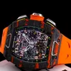 Richardmiler 기계식 자동 시계 스위스 유명한 손목 시계 시계 남자 시계 RM 11-03 NTPT Orange HBNC