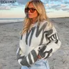 Women's Sweaters Striped Women Sweater Oversize Tie Dye Long Sleeve Knitted Autumn Winter Sweater Y2K Fashion Long Loose Jumper Knitwear 230823