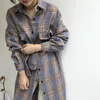 Damen Wolle Mischungen Frauen Winter lang elegantes Hemdmantel Hülle Plus Größe Wollplaid Outwear Vintage Autumn Jacke Cloak 230822