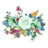 Adesivos de parede três ratels qcf113 estilo clássico elegante romântico bouquet decoração adesivos de parede 230822