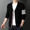 Herentruien Top Grade Autum Winter Brand mode gebreide mannen Cardigan trui Zwart Koreaans Casual Coats Jacket Mens Clothing S-3XL 230822