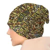 Basker gustav klimtinspired kvinna i guldskallies mössor kepsar vinter stickade hattar unisex färgglada målning konst bwarm onnet